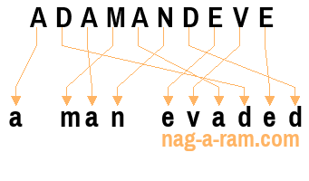 An anagram of 'ADAMANDEVE' is 'a man evaded'