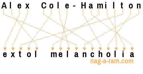 An anagram of 'Alex Cole-Hamilton' is ' extol melancholia'