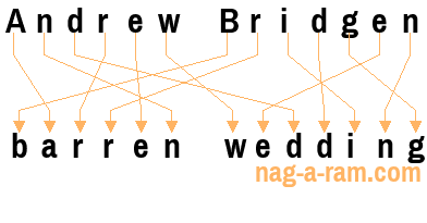 An anagram of 'Andrew Bridgen' is ' barren wedding'