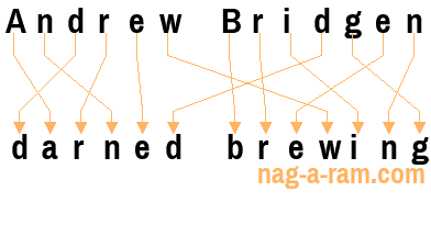 An anagram of 'Andrew Bridgen' is 'darned brewing'