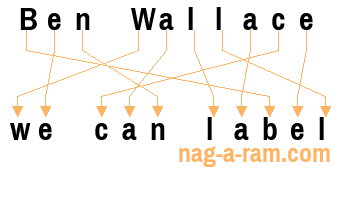 An anagram of 'Ben Wallace ' is ' we can label'