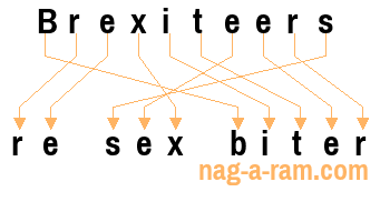 An anagram of 'Brexiteers' is 're sex biter'