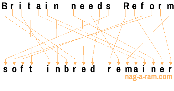 An anagram of 'Britain needs Reform' is 'soft inbred remainer'