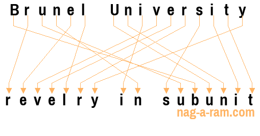 An anagram of 'Brunel University ' is 'revelry in subunit'