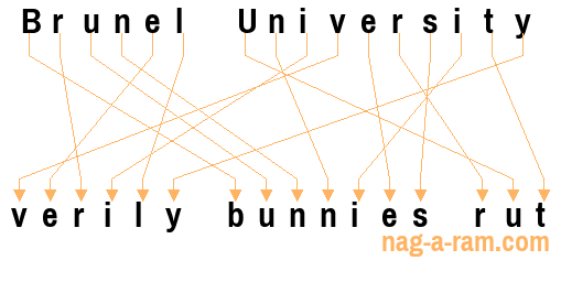 An anagram of 'Brunel University ' is 'verily bunnies rut'