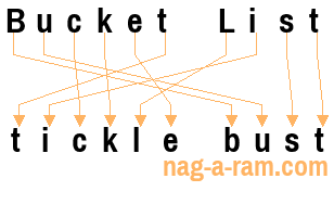 An anagram of 'Bucket List' is 'tickle bust'