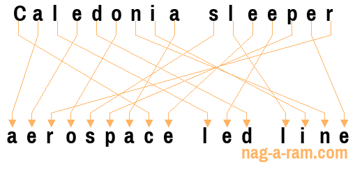 An anagram of 'Caledonia sleeper ' is 'aerospace led line'