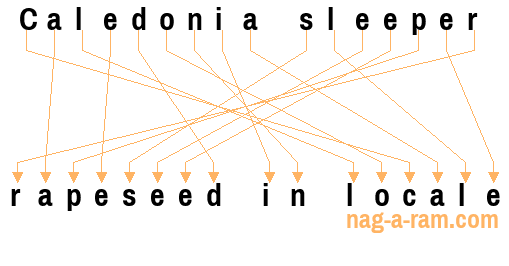 An anagram of 'Caledonia sleeper ' is 'rapeseed in locale'