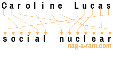 An anagram of 'Caroline Lucas' is ' social nuclear'