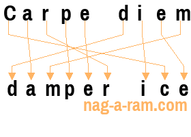 An anagram of 'Carpe diem' is 'damper ice'