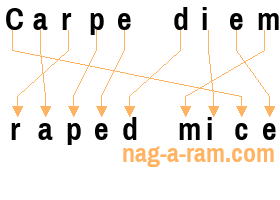 An anagram of 'Carpe diem' is 'raped mice'