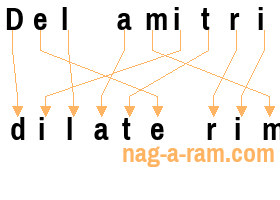 An anagram of 'Del amitri' is 'dilate rim'