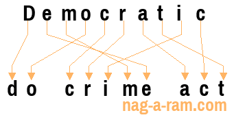 An anagram of 'Democratic' is ' do crime act'