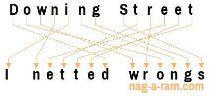 An anagram of 'Downing Street ' is 'I netted wrongs'