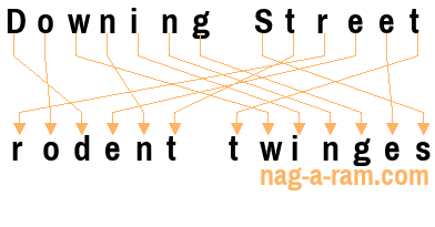 An anagram of 'Downing Street ' is 'rodent twinges'