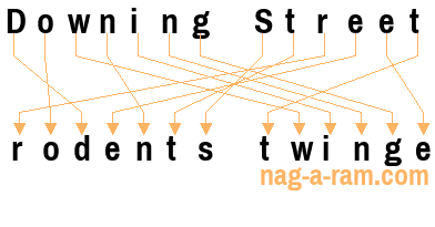 An anagram of 'Downing Street ' is 'rodents twinge'