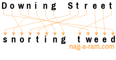 An anagram of 'Downing Street ' is 'snorting tweed'