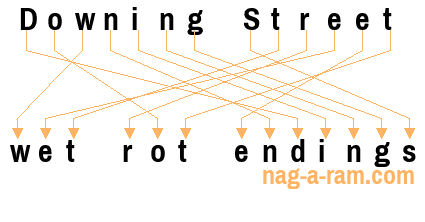 An anagram of 'Downing Street ' is 'wet rot endings'