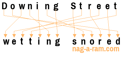 An anagram of 'Downing Street ' is 'wetting snored'