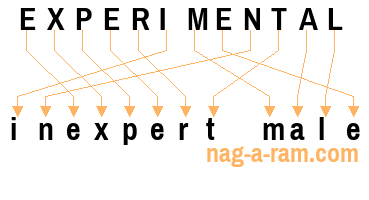 An anagram of 'EXPERIMENTAL' is 'inexpert male'