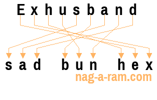 An anagram of 'Exhusband ' is 'sad bun hex'