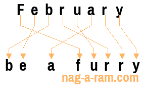 An anagram of 'February ' is 'be a furry'