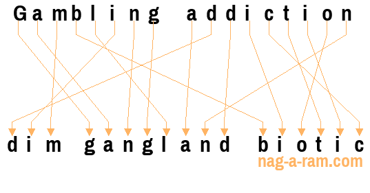 An anagram of 'Gambling addiction ' is 'dim gangland biotic'