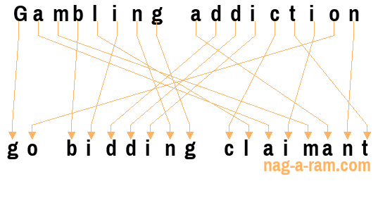 An anagram of 'Gambling addiction ' is 'go bidding claimant'