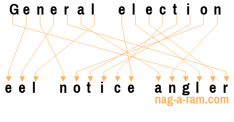 An anagram of 'General election ' is 'eel notice angler'