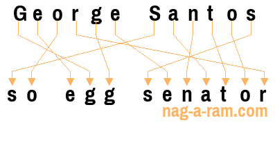 An anagram of 'George Santos ' is ' so egg senator'