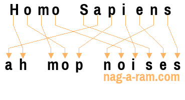 An anagram of 'Homo Sapiens ' is 'ah mop noises'