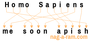 An anagram of 'Homo Sapiens ' is 'me soon apish'