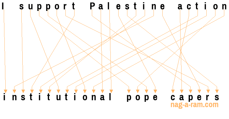An anagram of 'I support Palestine action ' is 'institutional pope capers'