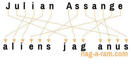 An anagram of 'Julian Assange' is 'aliens jag anus'