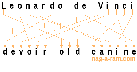 An anagram of 'Leonardo de Vinci' is 'devoir old canine'