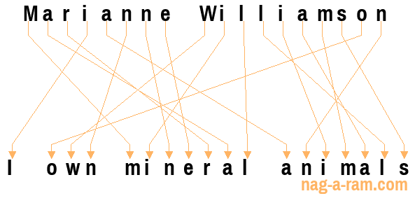 An anagram of 'Marianne Williamson ' is 'I own mineral animals'