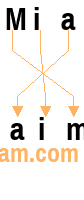 An anagram of 'Mia' is 'aim'
