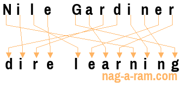 An anagram of 'Nile Gardiner ' is ' dire learning'