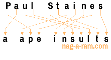 An anagram of 'Paul Staines' is 'a ape insults'