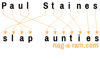 An anagram of 'Paul Staines' is 'slap aunties'