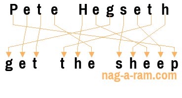 An anagram of 'Pete Hegseth' is 'get the sheep'