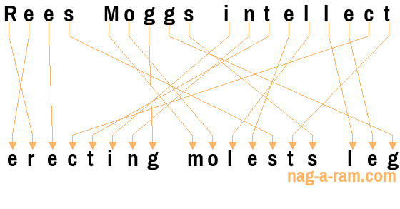 An anagram of 'Rees Moggs intellect ' is 'erecting molests leg'