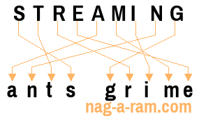 An anagram of 'STREAMING ' is 'ants grime'