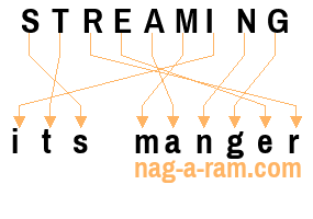 An anagram of 'STREAMING ' is 'its manger'