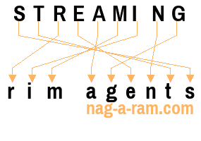 An anagram of 'STREAMING ' is 'rim agents'