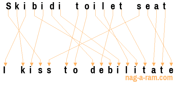 An anagram of 'Skibidi toilet seat' is 'I kiss to debilitate'