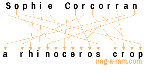 An anagram of 'Sophie Corcorran' is 'a rhinoceros crop'