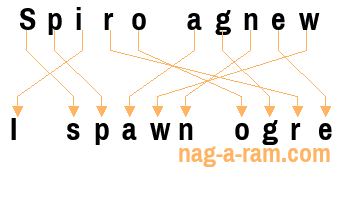 An anagram of 'Spiro agnew' is ' I spawn ogre'