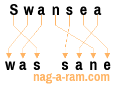 An anagram of 'Swansea' is ' was sane'