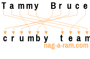 An anagram of 'Tammy Bruce' is 'crumby team'